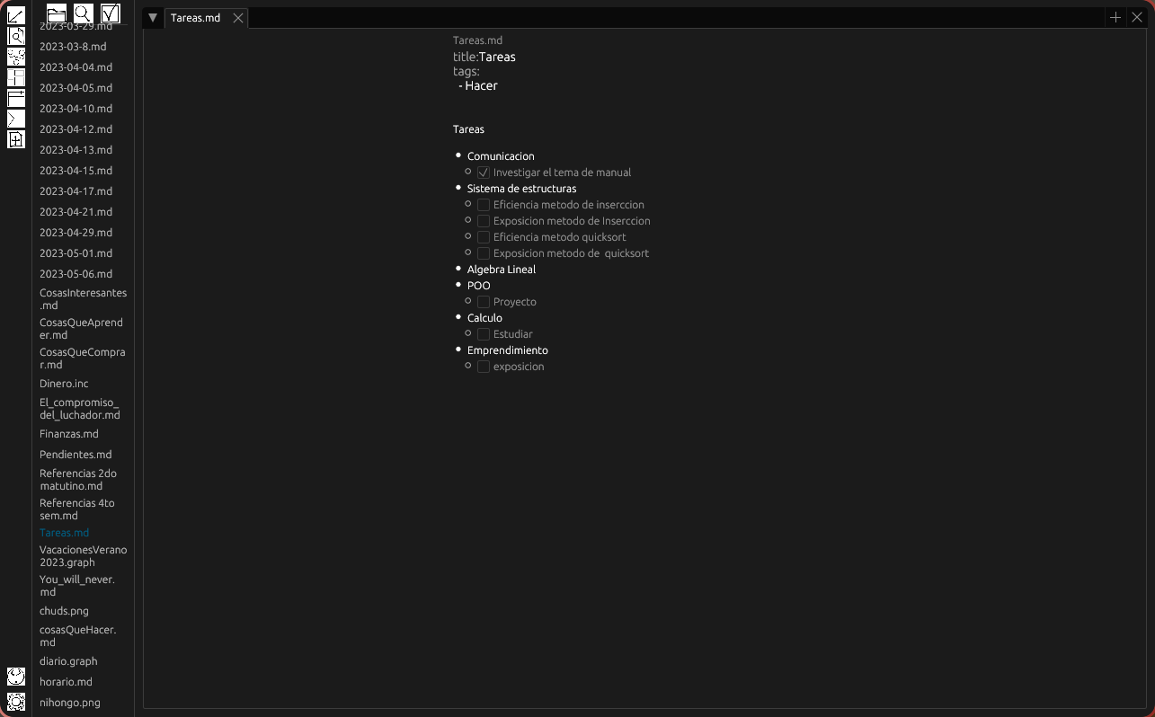 Captura de pantalla de la aplicación Marmol